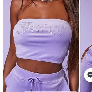Purple velour Juicy tube top